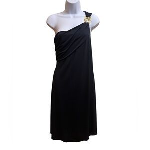 Victoria’s Secret Size S blue grecian one shoulder dress with gold hardware